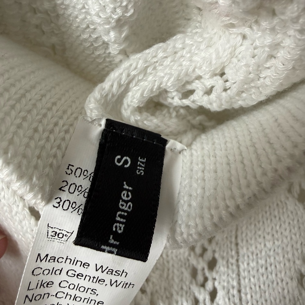 2 Piece Crochet Set Muted White Women's Knit Cropped Tank and Pants SZ S NWOT - Picture 7 of 10